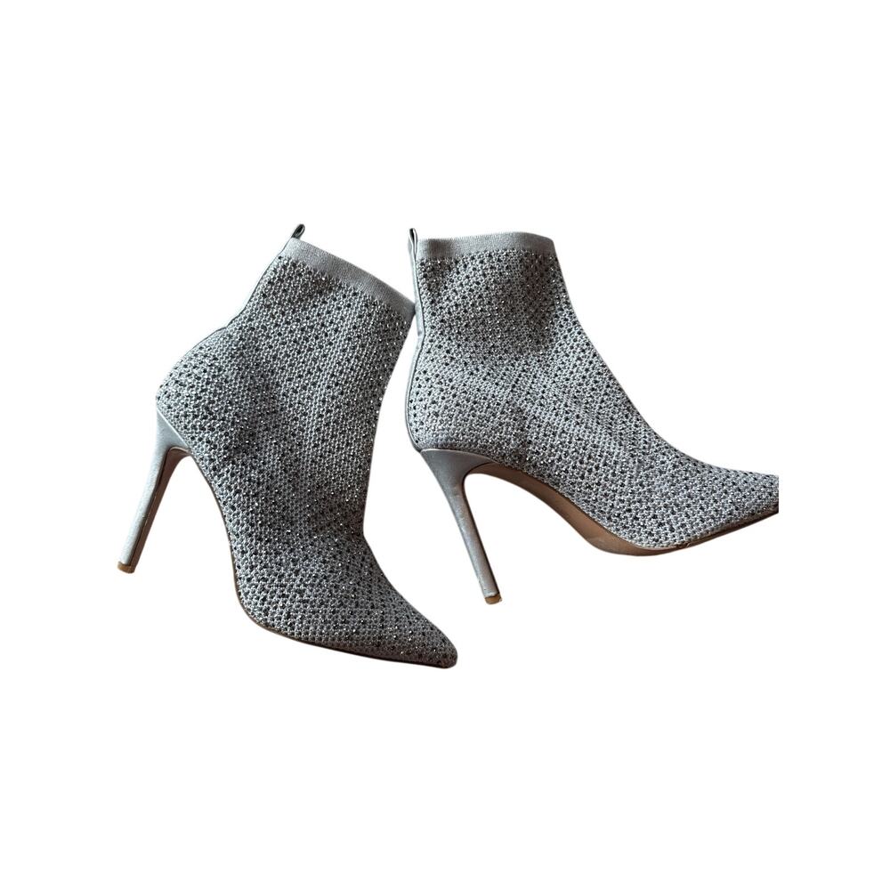 ID Required Sparkly Rhinestone Shiny Ankle Boots - Size 8